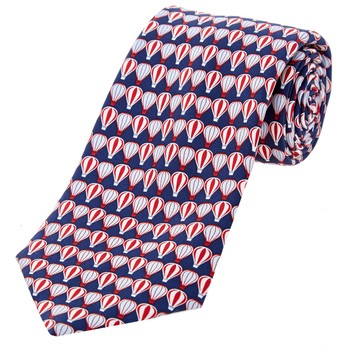 Navy Hot Air Balloon Silk Tie