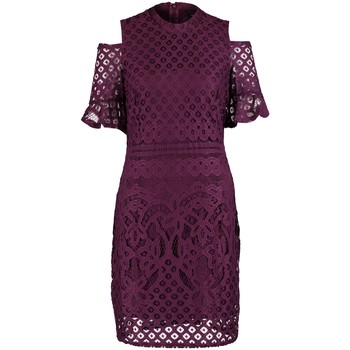 Spitzenkleid Violett- Cold shoulder