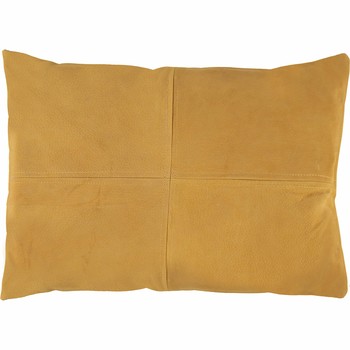 Yellow & Grey Buttoned Cushion