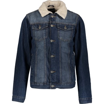 Blue Denim Faux Fur Collar Jacket