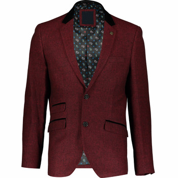 Wine Herringbone Blazer