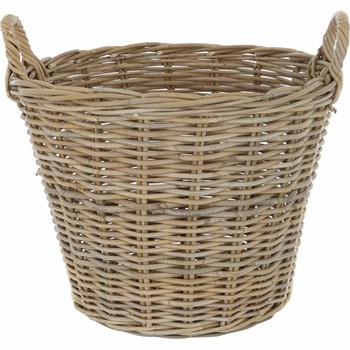 Brown Wicker Round Storage Basket