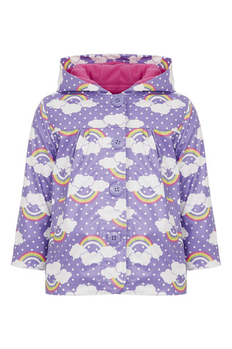 Regenmantel, Lila mit Regenbogen