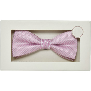 Fliege Seide Pink-Weiss