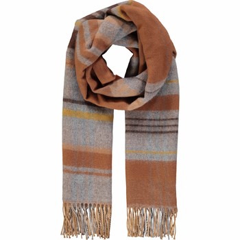 Brown Check Scarf