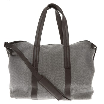 Tote Bag Grau-Braun, Leder