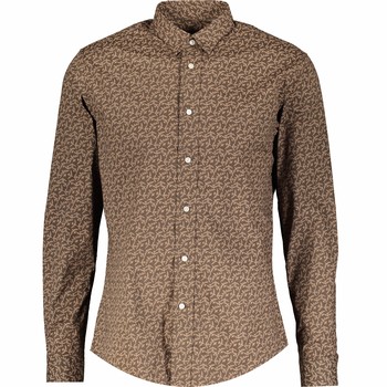 Brown Plane Print Shirt