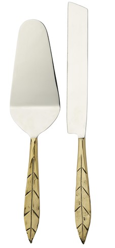 Gold & Silver Serving Knife & Cake Slice